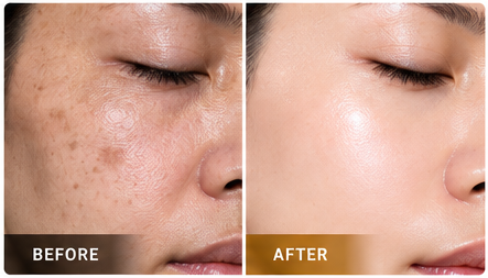 Illustrative before and after skincare comparison