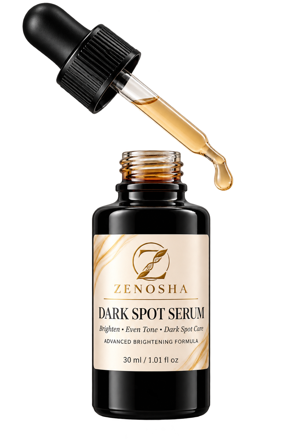 ZENOSHA Dark Spot Serum bottle and dropper